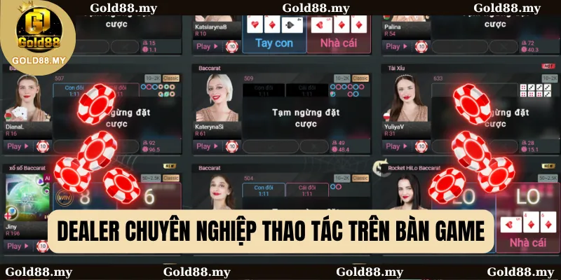Dealer chuyên nghiệp thao tác trên bàn game